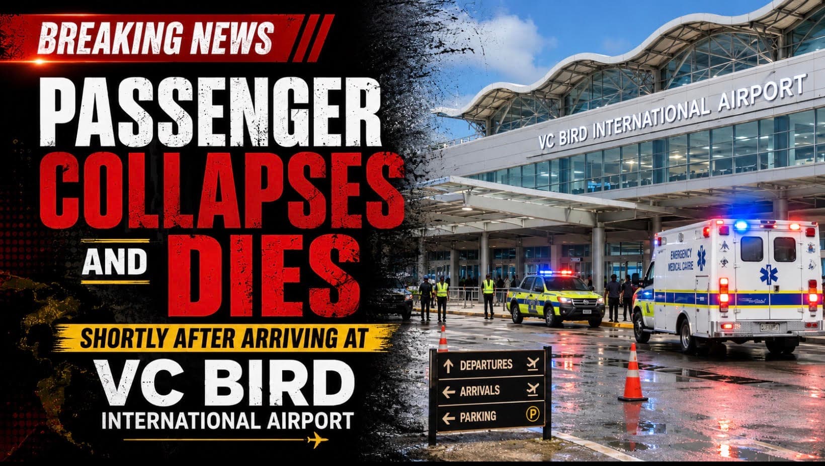 man dies after arriving at airport